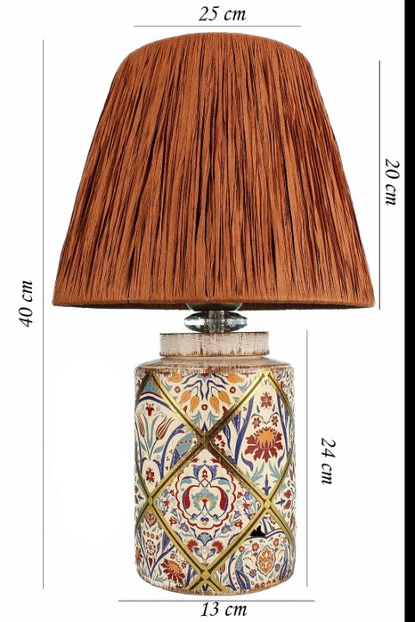 Opviq Lámpara de mesa YL675 marrón con tapa de rafia